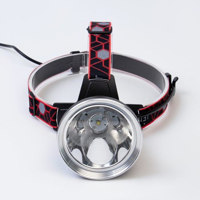 Фонарь налобный аккумуляторный, 10000 мАч, 30 Вт, 1600 Лм, P90, USB, 12 часов работы