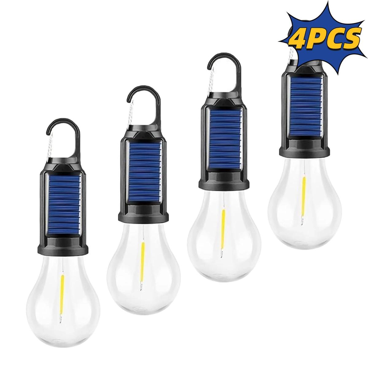 Светодиодный кемпинговый фонарь, USB-зарядка, уличный фонарь для палатки с зажимом, полированная металлическая поверхность, солнечная литиевая батарея, не меняет цвет, кемпинговый фонарик 4PCS