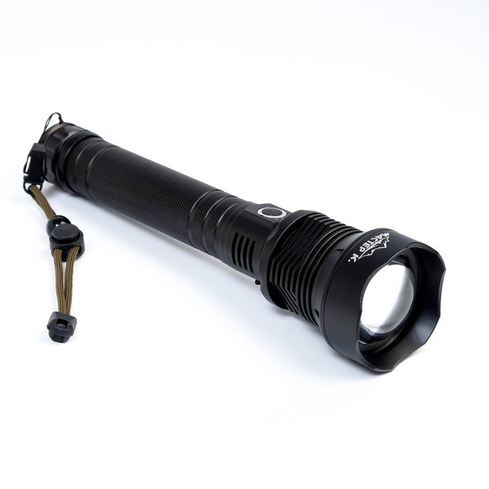 Фонарь ручной аккумуляторный, 6000 мАч, 1500 Лм, 500 м, XHP70, 3 режима, micro USB, zoom, 24.8×6×3