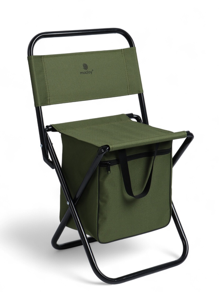 Стул туристический maclay, 28×35×58 см, до 90 кг, с сумкой, складной, со спинкой, зелёный