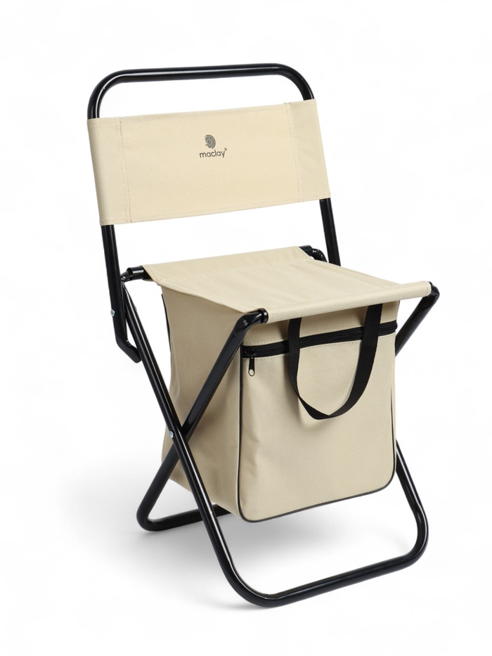 Стул туристический maclay, 28×35×58 см, до 90 кг, с сумкой, складной, со спинкой, серый